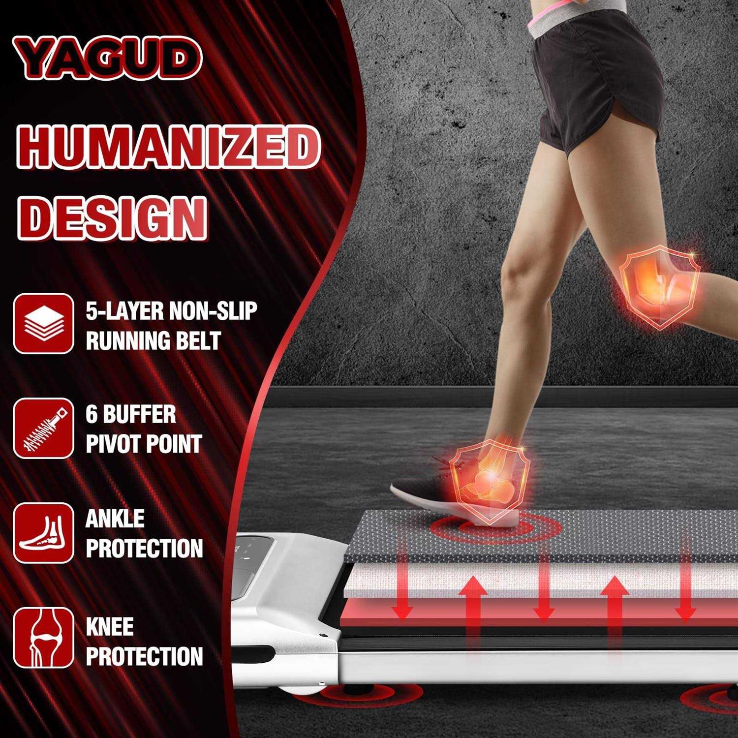 Yagud Under Desk Treadmill, Walking Pad for Home and Office, 2.5 HP Portable Walking Jogging Running Machine with Remote Control and LED Display - Sports Supplies Online Store