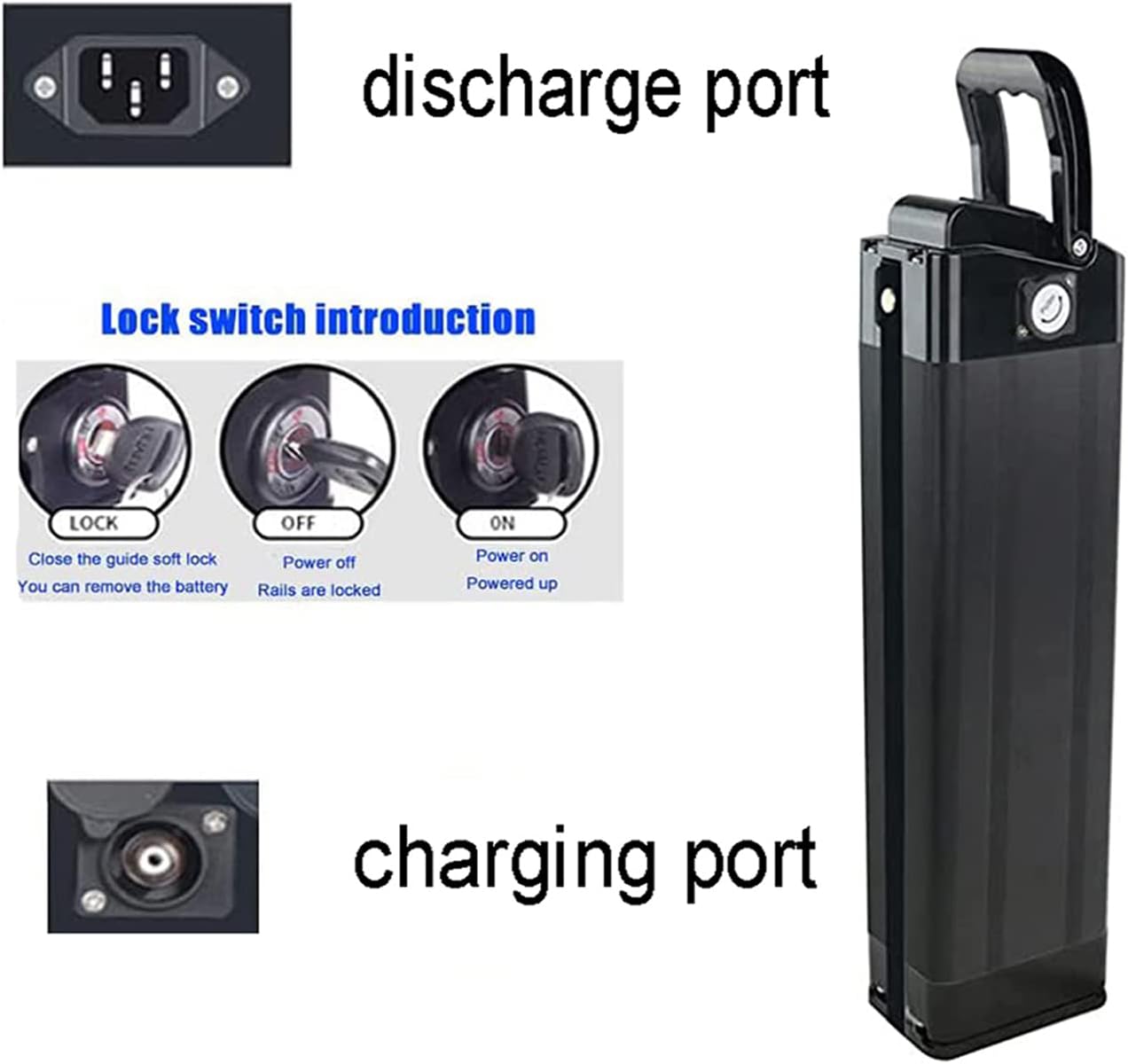 Lithium Battery,Ebike Battery Pack 36V 20Ah Lithium Ion Battery Large Capacity Electric Bike Battery for 700W 500W 200W Motor with Charger