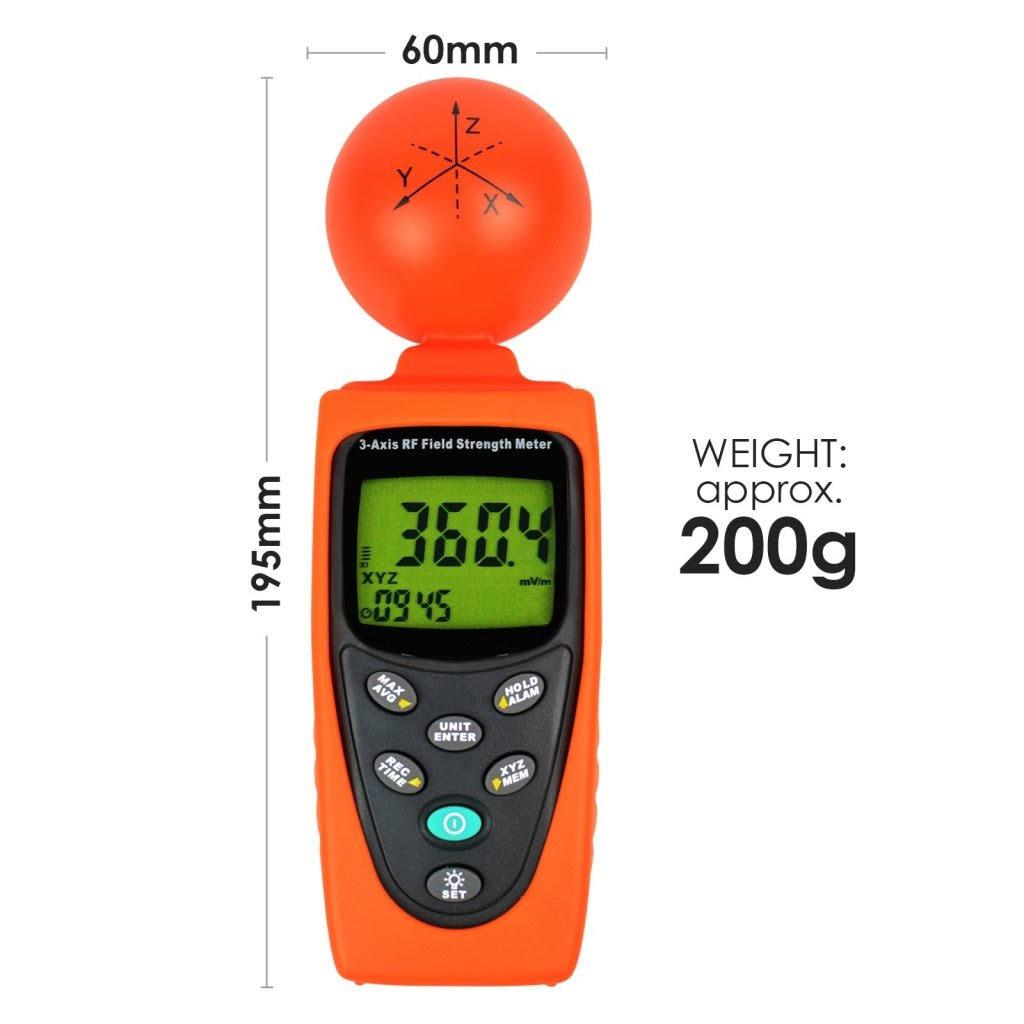 Digital 3 Axis EMF RF Radiation Electrosmog Meter