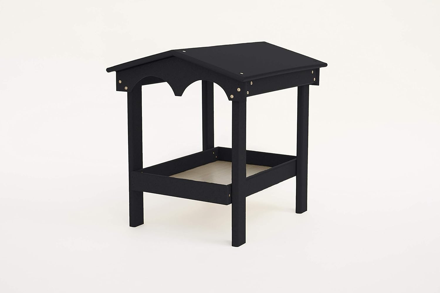 DutchCrafters Large Covered Ground Feeder for Birds and Wildlife, Made from Plastic Poly - Amish Made in America (Dark Gray)