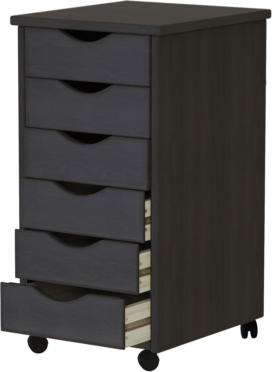 ADEPTUS 10016 6 Drawer Roll Cart, Black Pack of 2