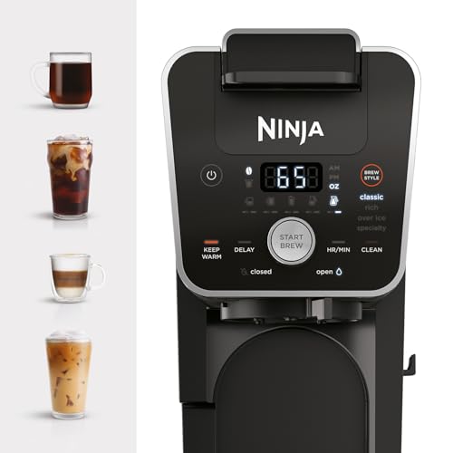 Ninja Hot and Iced Coffee Maker, Single Serve Coffee Maker and Drip Coffee Machine, DualBrew Pro Specialty 12-Cup with K-Cup Combo, Includes Permanent Filter, CFP307