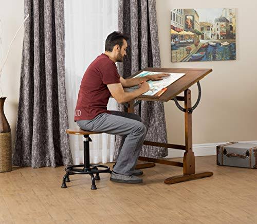 Studio Designs 36 x 24inch Vintage Drafting Table, Rustic Oak