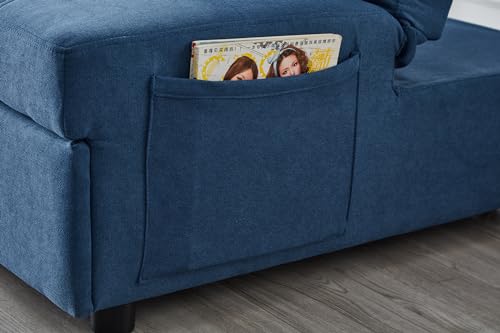 Sleeper Sofa Chair Bed, Convertible Sofa Chair 4-in-1, Adjustable Sleeper Chair Pullout Sofa Bed with Modern Linen Fabric for Living Room Apartment Small Space (Brown PU, 2 in 1)