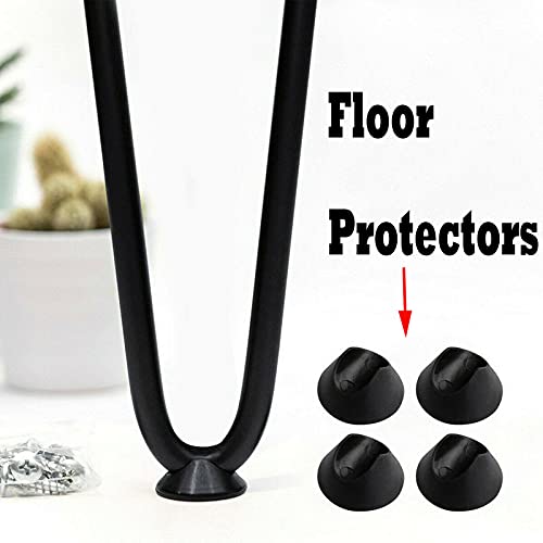 10Inch Hairpin Legs, Heavy Duty Hairpin, Metal Table Legs Home DIY Furniture Black 2-Rod Mid-Century Modern Style Legs