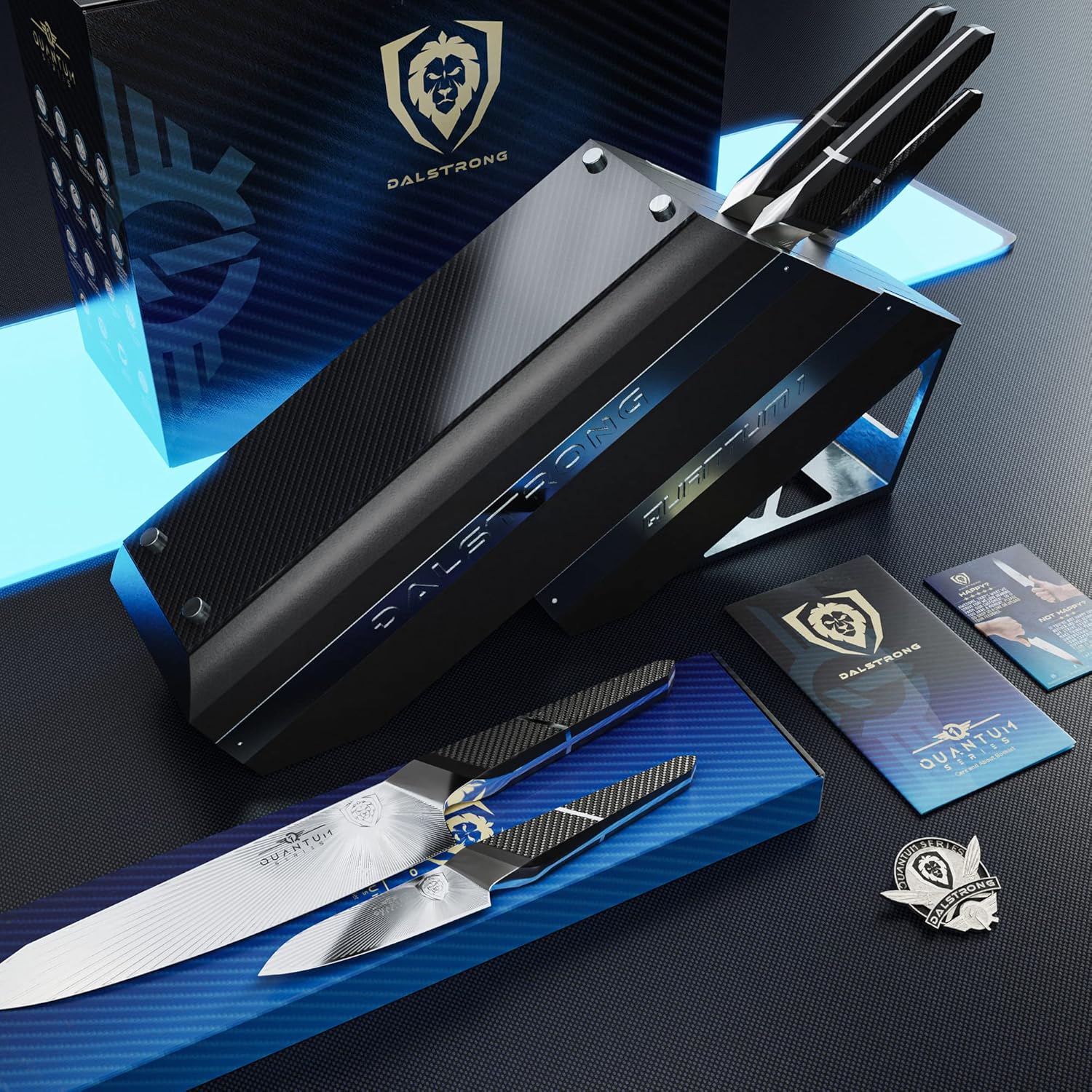 DALSTRONG Slicing & Carving Knife - 12 - Quantum 1 Series - Ultra-Sharp - American Forged BD1N-VX Hyper Steel - Carbon Fibre G10 Hybrid Handle - Leather Sheath