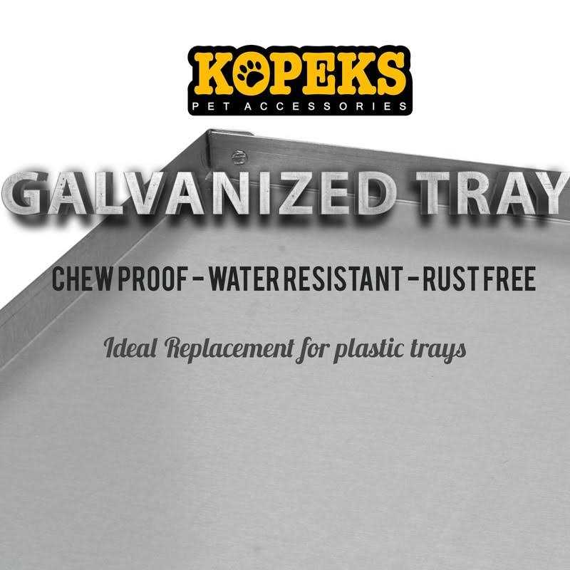 KOPEKS Galvanized Metal Tray for Dog Crates, Pet Kennels, Restaurant Grease Traps, and Floor Protection - Pet Supplies online store