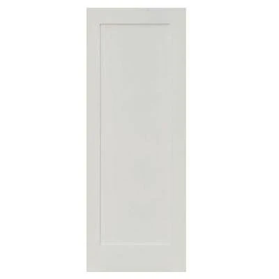 Krosswood Doors 30 in. x 96 in. Shaker 1-Panel Primed Solid Hybrid Core MDF Wood Interior Door Slab, Primed White