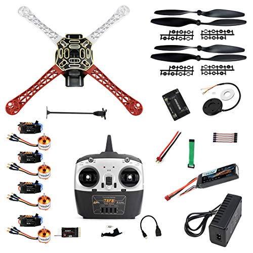 QWinOut DIY 2.4G 8CH KK V2.3 F450 Frame RC Quadcopter 4-Axle UFO Unassembly Kit RTF/ARF Drone (KK FC Version)