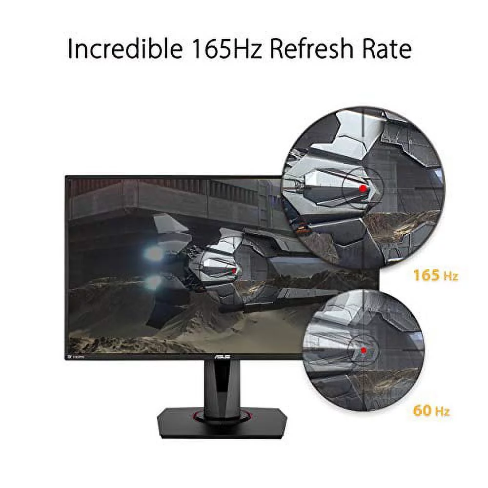 ASUS TUF Gaming 27" 1080P Monitor (VG279QR) - Full HD, IPS, 165Hz (Supports 144Hz), 1ms, Extreme Low Motion Blur, G-SYNC Compatible, Shadow Boost, VESA Mountable, DisplayPort, HDMI, Height Adjustable