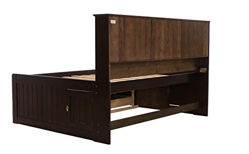Discovery World Furniture Bookcase Daybed with 6 Drawers, Full, Espresso
