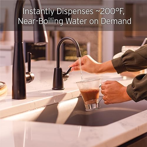 InSinkErator HOT250 Instant Hot Water Dispenser System, Single-Handle Faucet in Satin Nickel with 2/3-Gallon Stainless Steel Tank, H250SN-SS