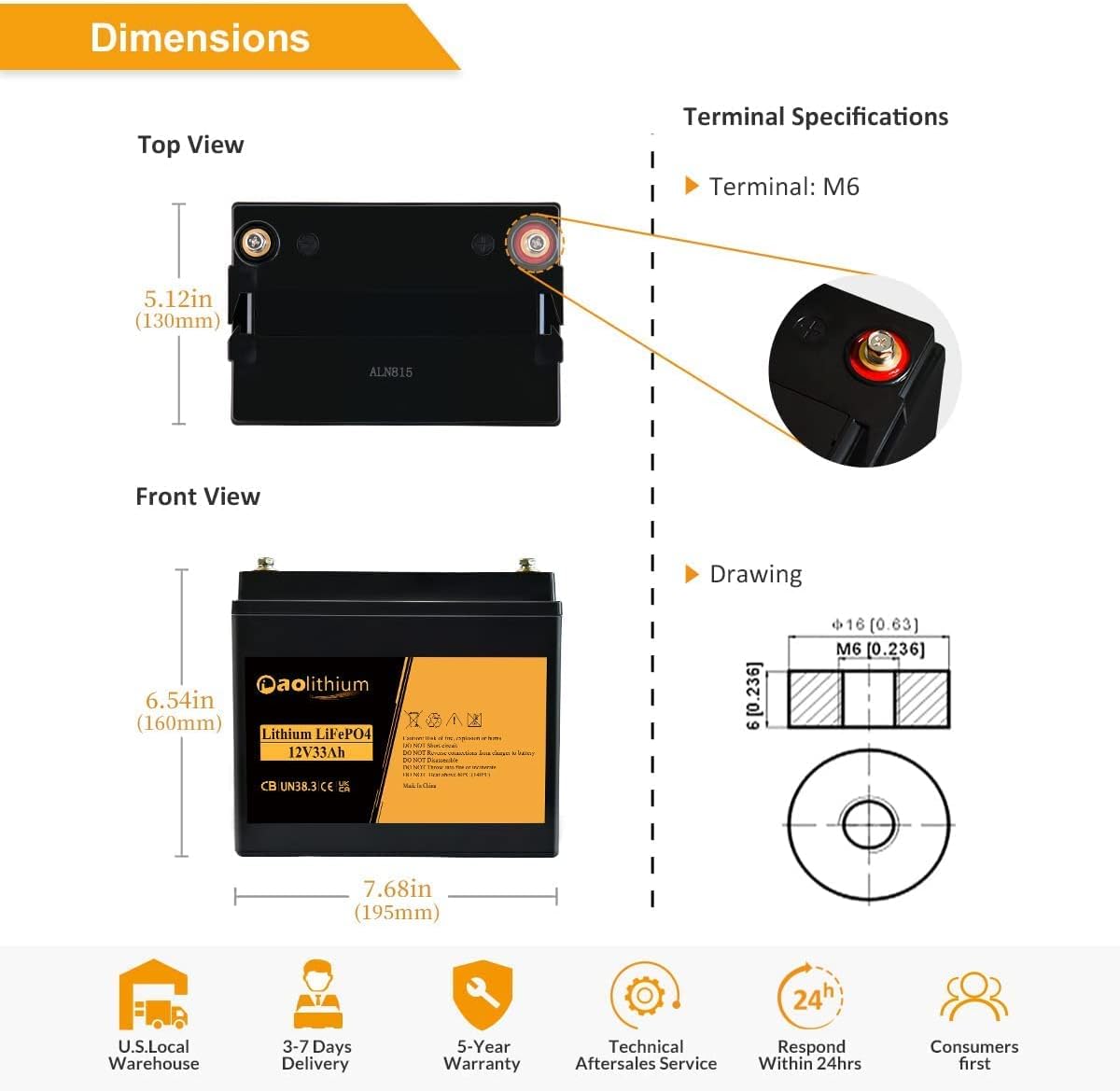 Aolithium 100ah Lithium Battery 12V LiFePO4 Battery with Bluetooth APP 4000 Cycles Maintenance-FreeBattery with Built-in BMS Perfect for RV Solar Marine UPS Off-Grid Applicatins