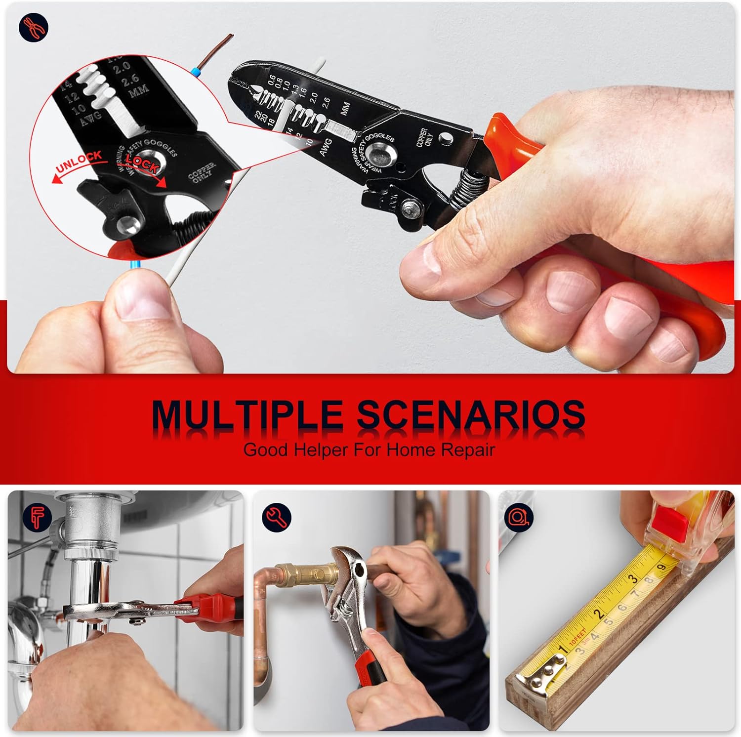 Home Tool Kit 287PCs - Complete Repair General Hand Tool Set for Men Women - Household Tool Kit for Home Improvement with Hammer & Pliers Set & Ratchet Wrench & Socket & Protable Tool Box Case