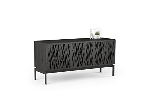BDI Furniture Elements 8777-59.25'' TV Stand for TVs up to 70" with Decorative Wheat Door Pattern, Cable Management, Remote-Friendly Doors, Natural Walnut