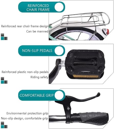 Folding City Bike Bicycle for Adults, Lightweight Alloy Folding Bicycle City Comter Variable Speed Bike, Foldable Urban Bicycle Cruiser with Quick-Fold System