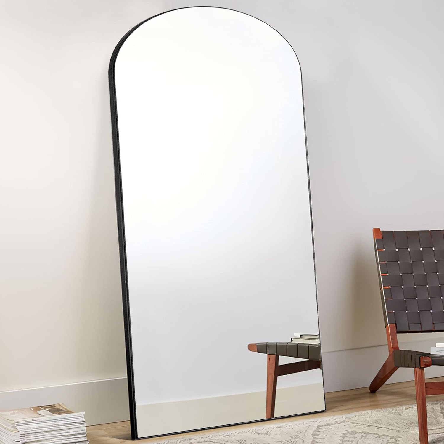 PexFix Full Length Mirror, 71''x31''Black Arched Mirror Large Floor Mirror Standing Leaning Hanging [71''x32''-Black]
