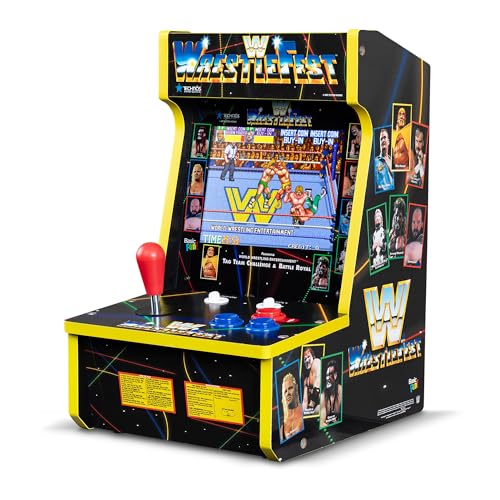 Arcade Classics - WWE Counter Series Game Machine, 4 Games, 8" Liquid Crystal Screen - Mini Cabinet, Portable Gaming, Retro, Countertop Console, Basement Decoration, Man Cave