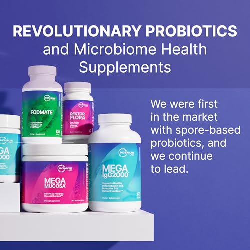 Microbiome Labs MegaSporeBiotic Probiotics for Digestive Health - Mens & Womens Probiotic Nutritional Supplements with Spore Based Bacillus Coagulans & Bacillus Subtilis for Gut Health (180 Capsules)