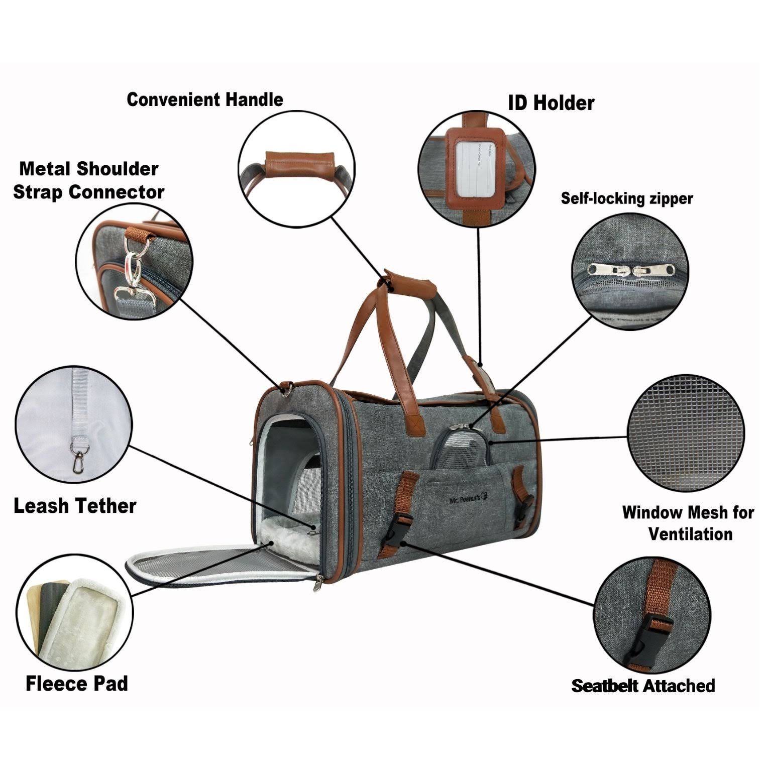 Mr. Peanut&s Gold Series Airline Approved Tote - Low Profile, Soft Sided Premium Pet Carrier
