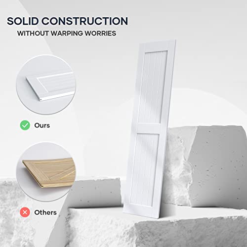 EaseLife 54 x 84 inch White Barn Door with 9FT Sliding Door Hardware Kit Included & Handle,Solid Wood Covered with Waterproof PVC Surface,DIY Assemblely,Easy Install,H-Frame,Fit 50-52in Wide Opening