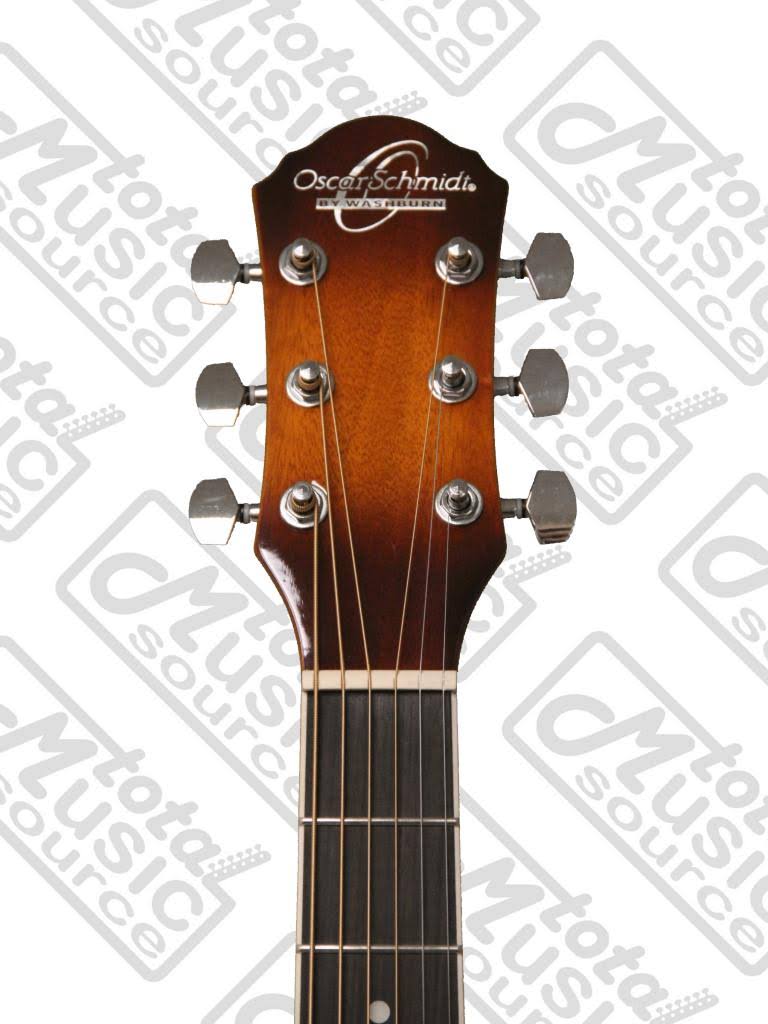 Oscar Schmidt Og2cefys Flame Yellow Sunburst Dreadnought Guitar