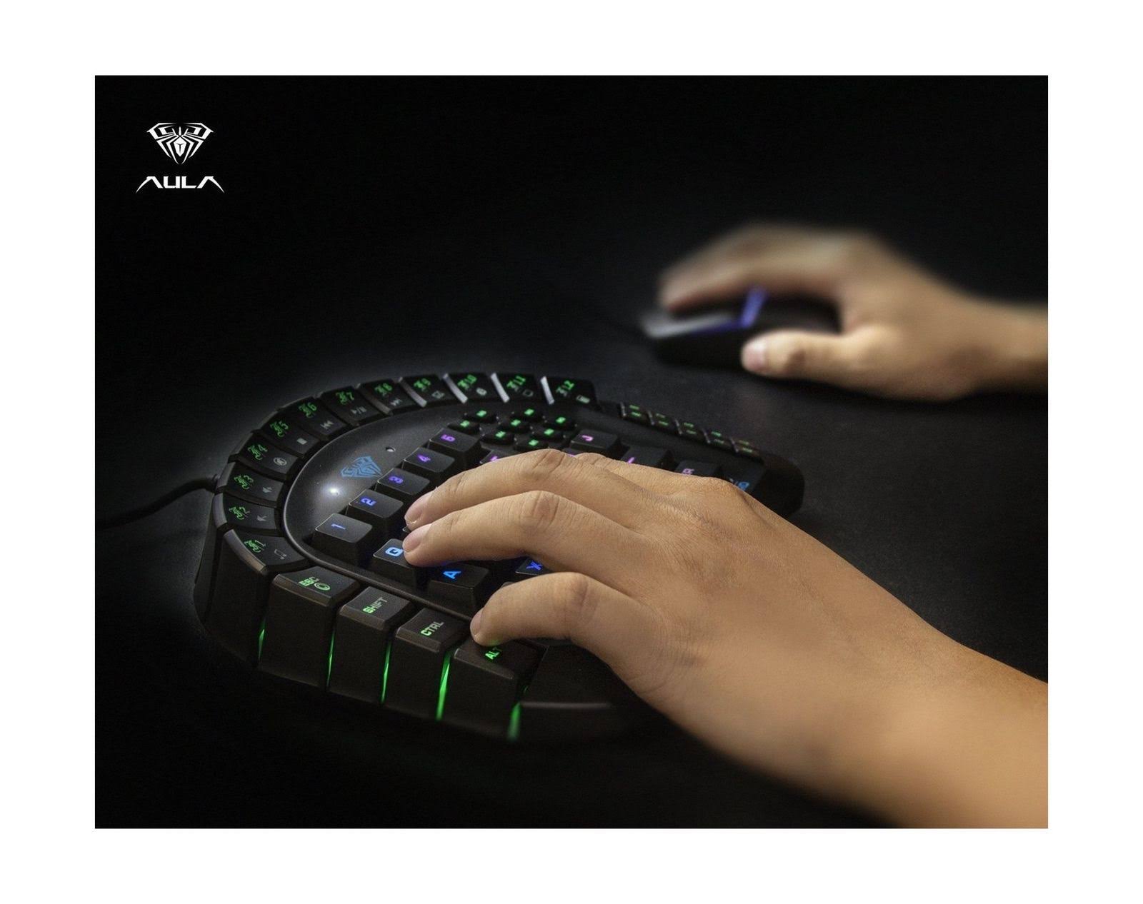 Aula Excalibur Master One-Hand Gaming Keyboard Removable Hand Rest RGB Backlight Mechanical