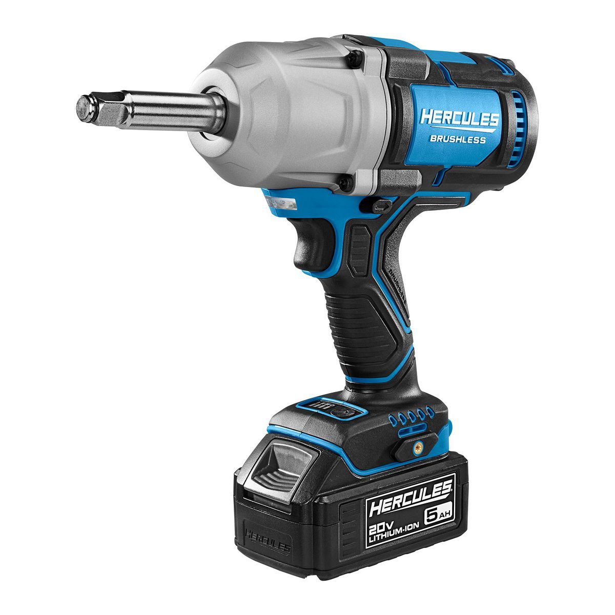 HERCULES 20V Brushless Cordless, 1/2 in. High-Torque Impact Wrench with Extended Anvil - Tool Only