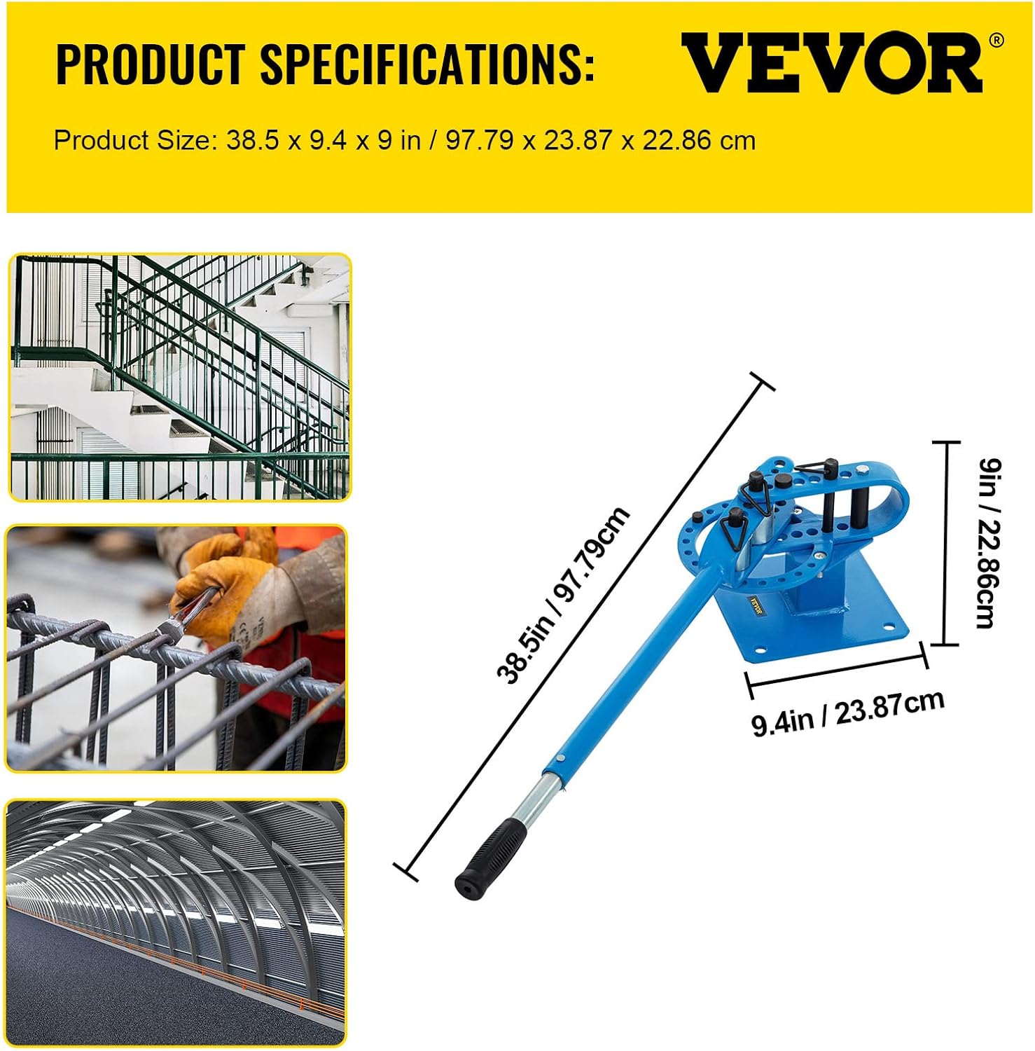 Mophorn YP-9 Manual Bench Top Compact Bender Pipe Bending Machine 7 Dies 1-3inch Metal Fabrication Tube Rod Pipe Bender 44ft Mount Powdercoat Telescoping Handle Maximum 5/8 Thick 1-15/16inch Width