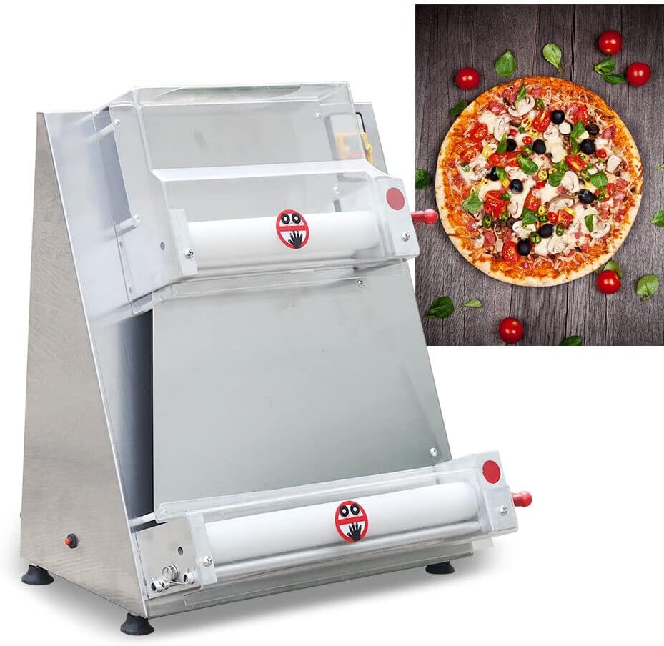 Pizza Dough Roller Sheeter, Commercial Dough Roller Sheeter, Electric Pizza Dough Roller Sheeter, Stainless Steel Pastry Press Making Machine, 110v Pizza Maker Machine for Home
