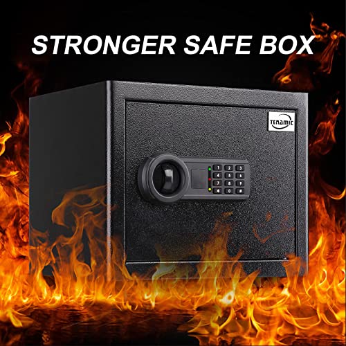 Tenamic Safe Box 2.2 Cuft Fireproof Waterproof Home Safe, Keypad Large Lock Box Cabinet Safes, Solid Alloy Steel Office Hotel Home Safe, Black
