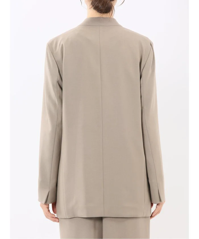 Stretch Washable Woolish No Collar Jacket