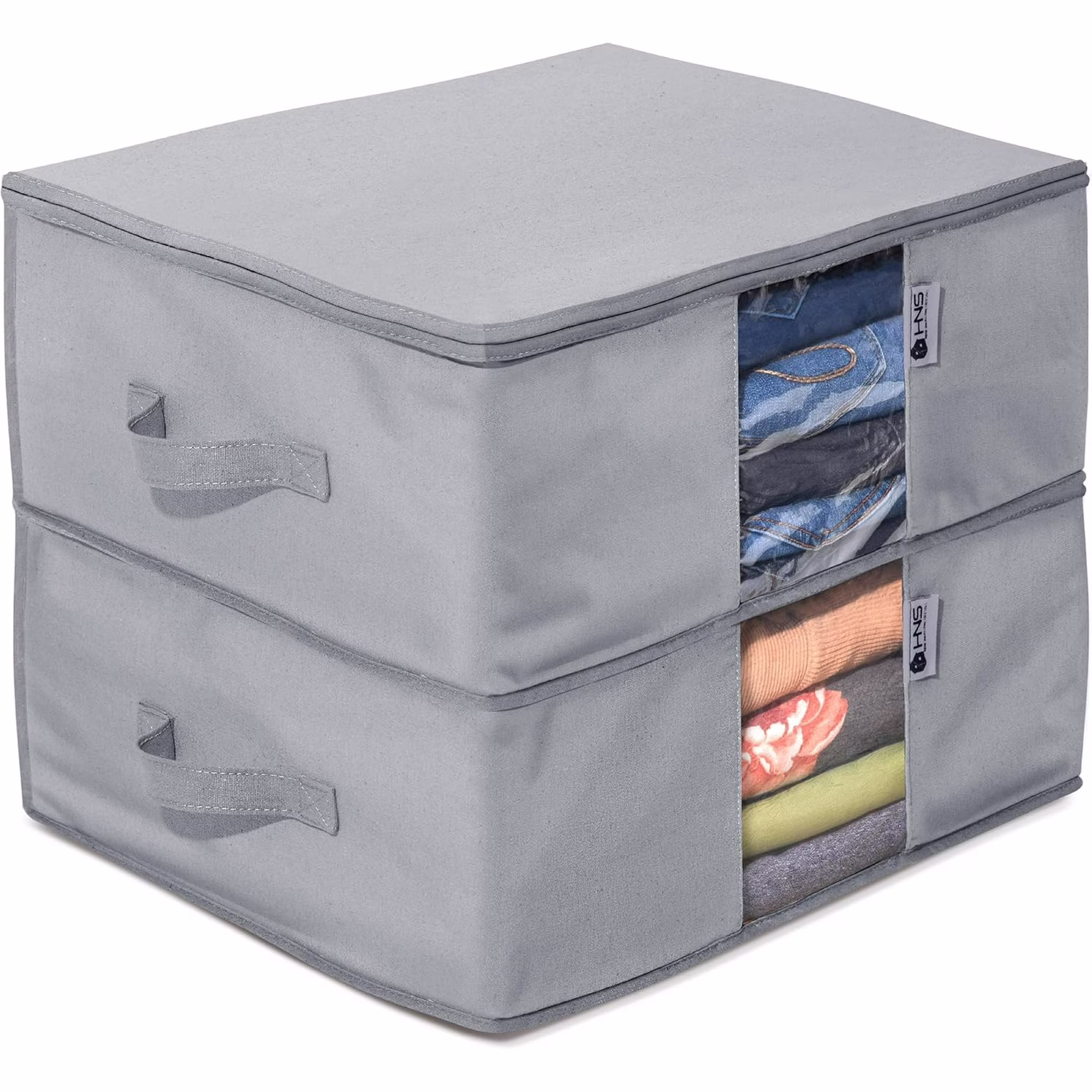 Moisture, Dirt &amp; Dust – Set of 2 Underbed Storage Bags for Clothes, Cashmere Sweaters, Bedding &amp; More - Underbed Storage - Grey, Cedar Clothes Storage Bag Organizer – Protects from Moths