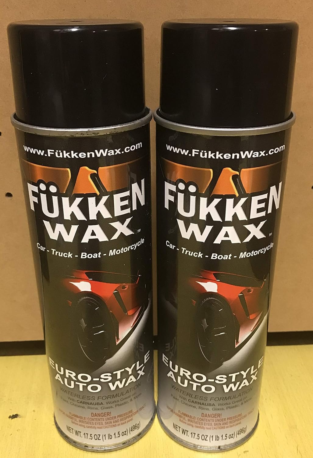 Fukken Wax Premium Spray-On Car Wax with Improved Formula. Big 17.05oz Aerosol Can Carnauba from Brazilian Palm. Get Brighter, Longer Lasting Shine (6 Cans)