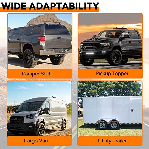 60" Truck Cap & Topper Ladder Roof Rack Adjustable Van Rack for Kayak Canoe Lumber Pipe(Max Load 500lbs)