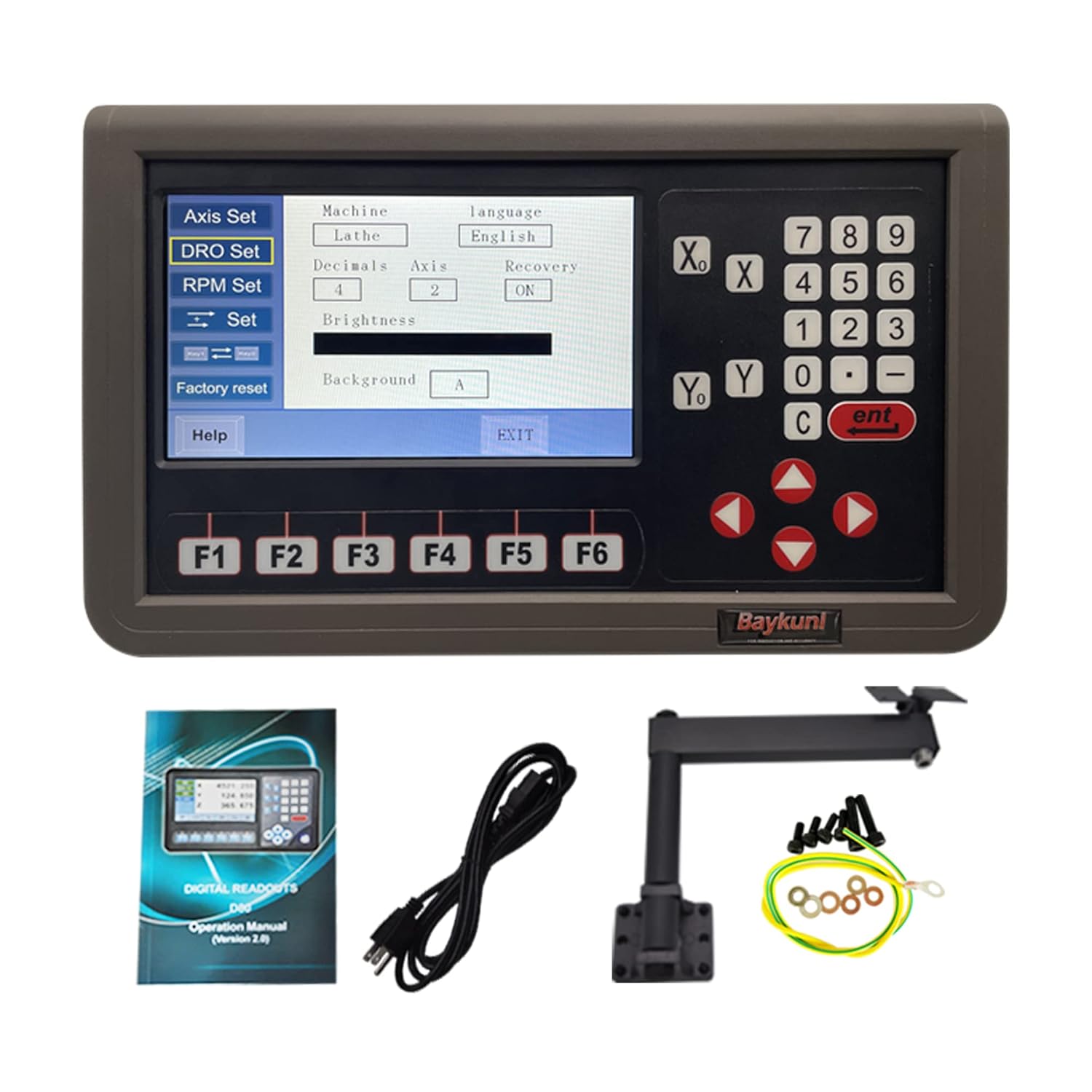 2 Axis Metal Case LCD DRO Digital Readout Display for Mill Milling/Lathe Machine (2 Axis DRO)