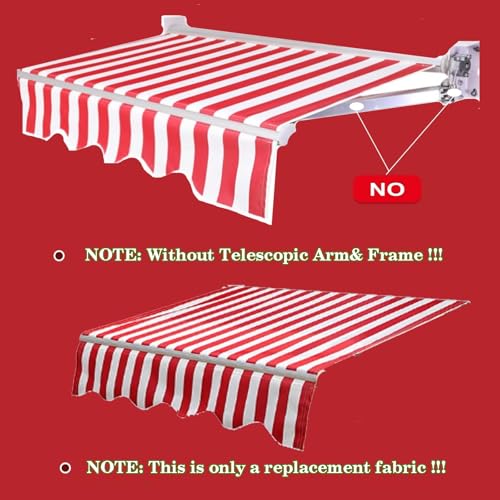 Replacement Canvas for Retractable Awning,Many Sizes Fabric Sun Shade Awning Cover,(fabric Only) for Awnings Deck Balcony Yard/Frameless(9.8x8.2ft)