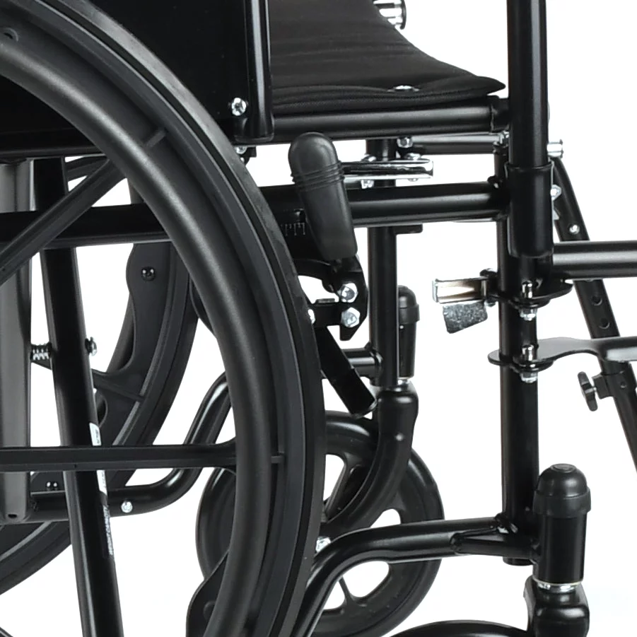 Equate Lightweight Foldable Steel Wheelchair with 18" Seat and Swing-Away Footrests, 350 lb Capacity