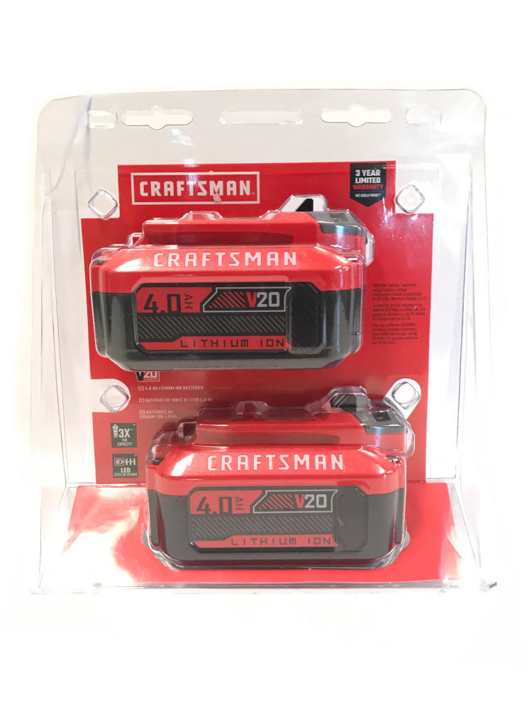 Craftsman CMCB204-2 20V 4.0Ah Lithium Ion Battery 2-Pack