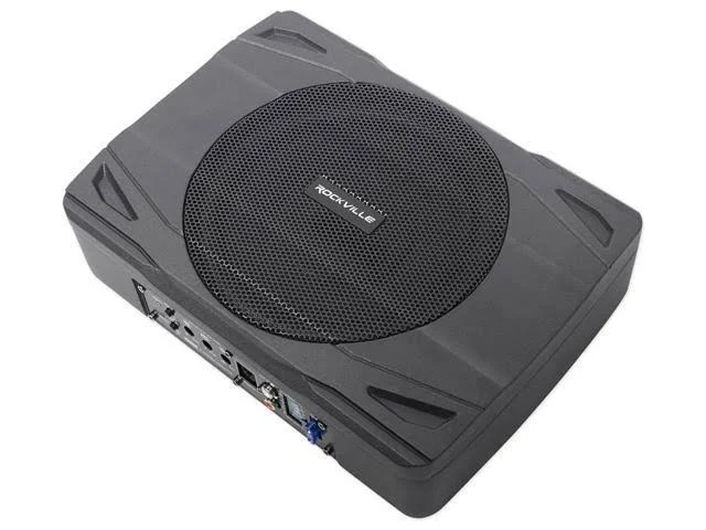 Rockville SS8P 400W 8x22 Slim Under-seat Active Powered Car/Truck Subwoofer Sub