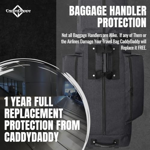 CaddyDaddy Constrictor Soft-Sided Golf Travel Bag Cover with Padded Top, Wheels & Lockable Oversized Zippers | Case for Transporting Clubs on Airlines | 1 Year Travel Case Replacement Coverage