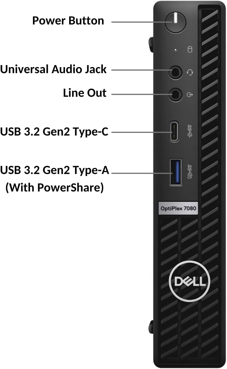 2021 Newest Dell OptiPlex 3080 Micro Form Factor Business Desktop, Intel Core i5-10500T, 16GB DDR4 RAM, 512GB SSD, WiFi, HDMI, Bluetooth, Wired Keyboard&Mouse, Windows 10 Pro