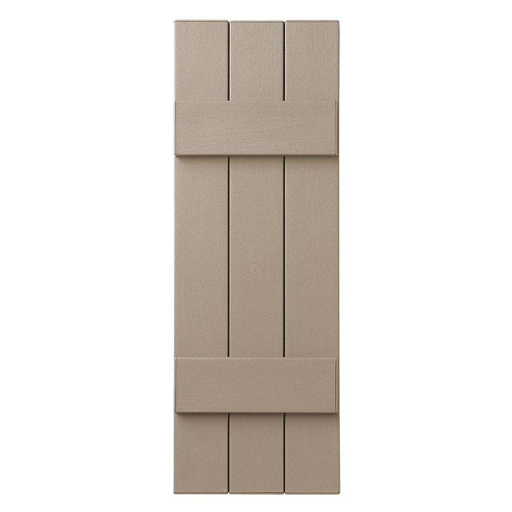 3 Closed Board and Batten Shutters Ply Gem Size: 39x22 H x 11x22 W, Color: Pebblestone Clay