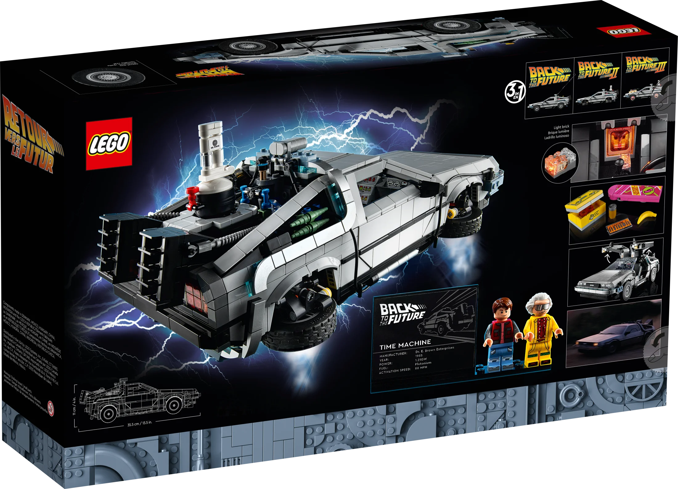 LEGO Icons Back to the Future Time Machine 10300, Model Car Building Kit, Based on the DeLorean from the Classic Movie