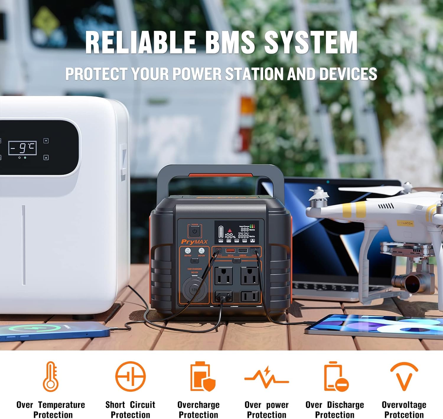 PryMAX Portable Power Station 330W/110V Pure Sine Wave AC Outlet, 296WH Backup Lithium Battery with PD/QC3.0/DC/USB Port Power Supply, 80000mAh Solar Generator for Home Camping Emergency CPAP