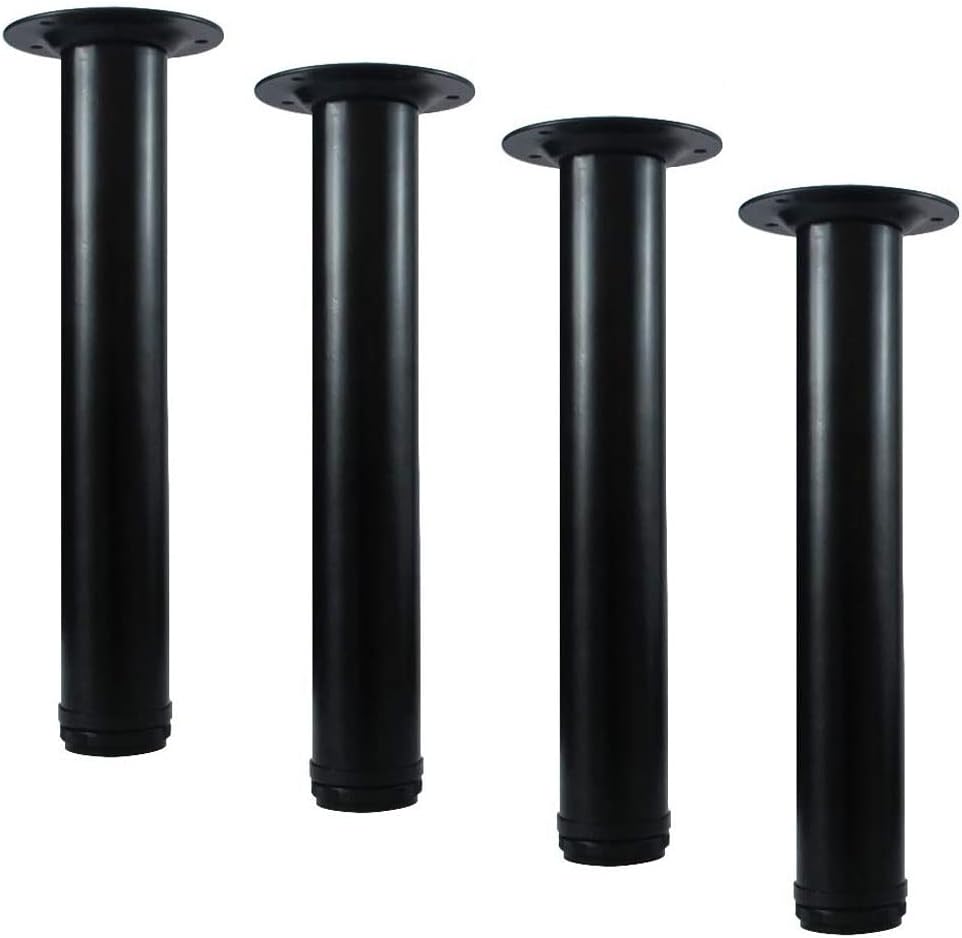 28 Inch Adjustable Table Legs, Black Legs for Desk, Sturdy Pipe Table Legs for Dining Table, Computer Table, ( Set of 4 )