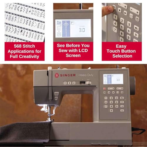 SINGER Heavy Duty 6620C Computerized Sewing Machine with Accessories | 215 Stitches, LCD Screen, Built-In Needle Threader | Easy Setup, Durable Metal Frame, Ideal for Clothes & Home Projects