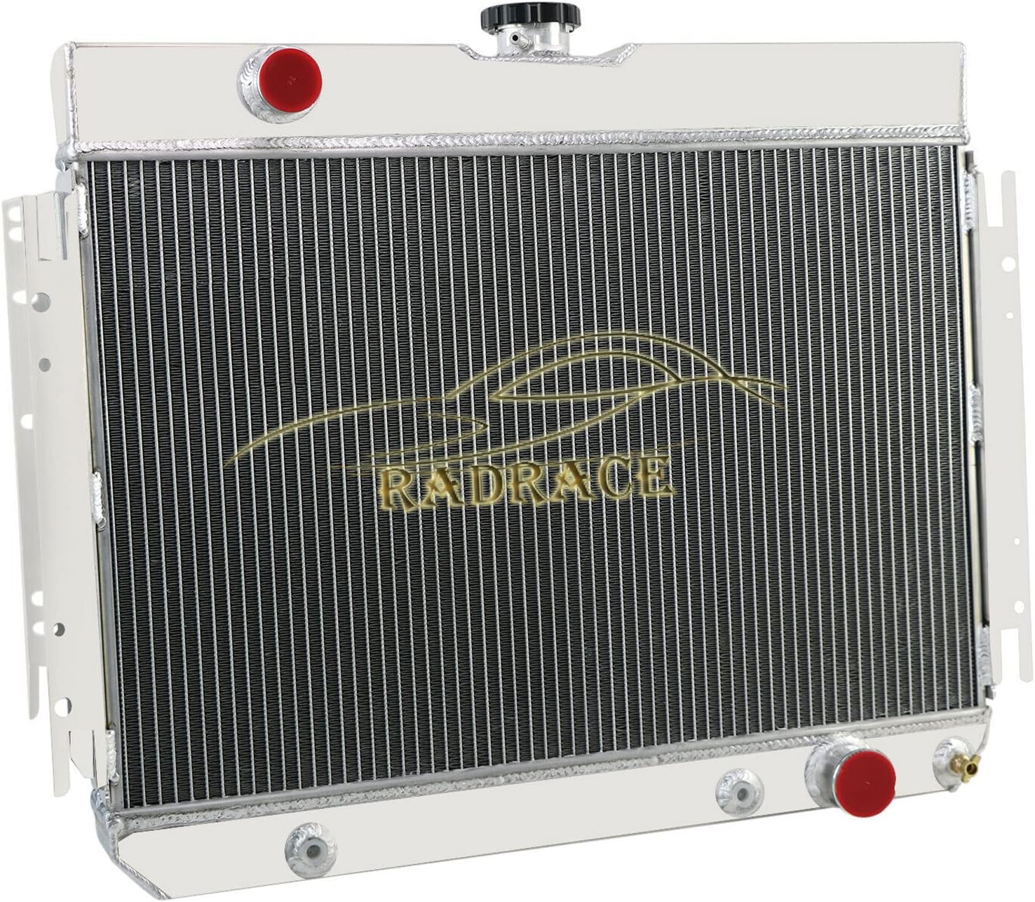 RadRace 3 Row Aluminum Radiator for 1963-1968 Chevy Bel Air Impala Biscayne 64-67 El Camino 67 68 Caprice 64 65 Chevelle 1964 1965 1966 1967 Radiators, 3 Row Radiator