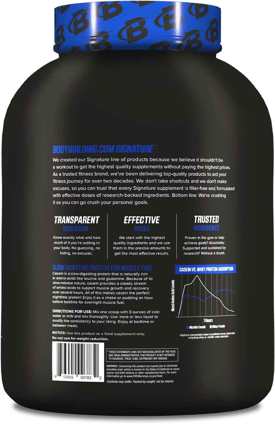 Bodybuilding Signature Casein Protein Powder | Vanilla Slow Release Micellar Casein | Rich in Amino Acid | 4lbs, 55 Servings Pack of 2