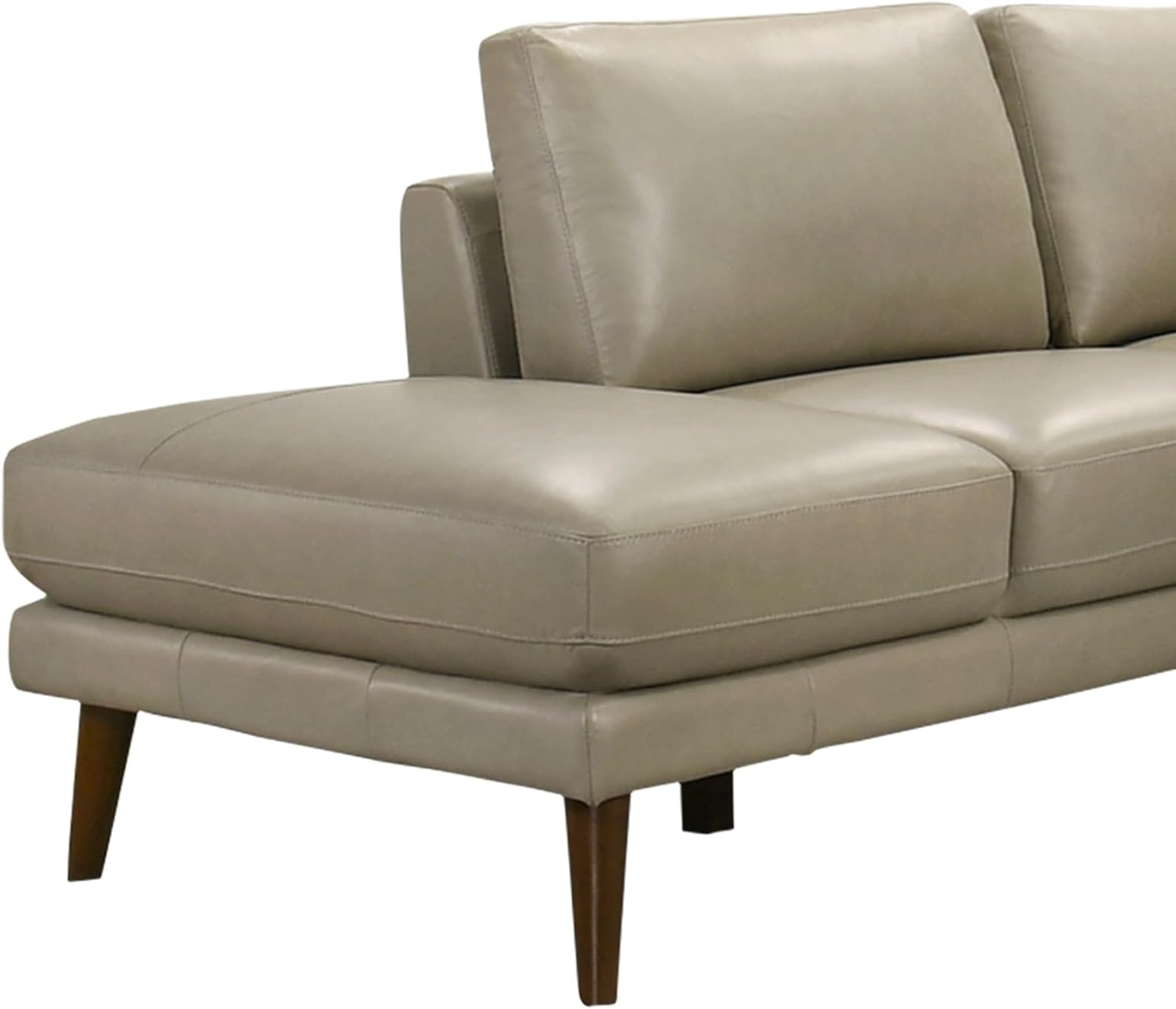 Paisley Genuine Leather L-Shaped Pillow Back Left-Facing Sectional in Cream